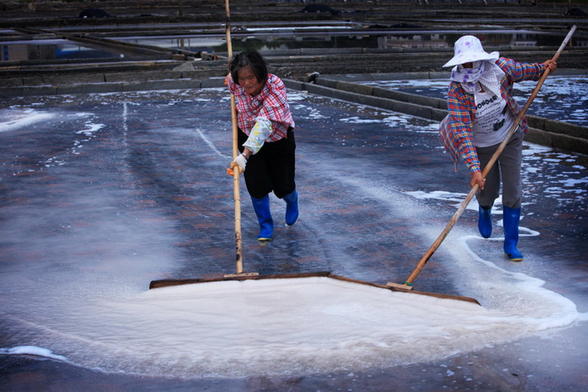 《曬鹽——海水與汗水的結晶》 趙欣攝影作品