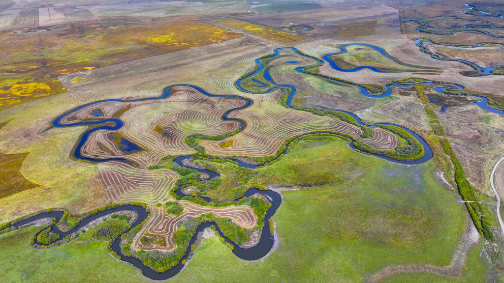這是9月17日拍攝的烏拉蓋草原（無人機照片）。