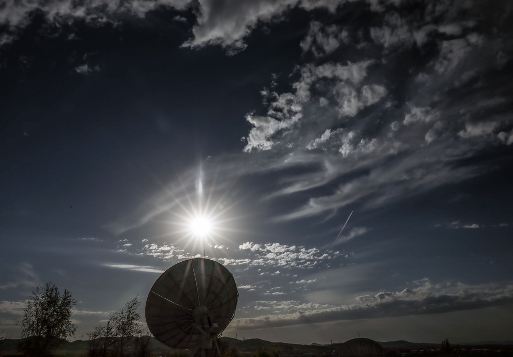 10月11日拍攝的黑龍江佳木斯氣象衛星地面站一景。新華社發（蘭紅光攝）