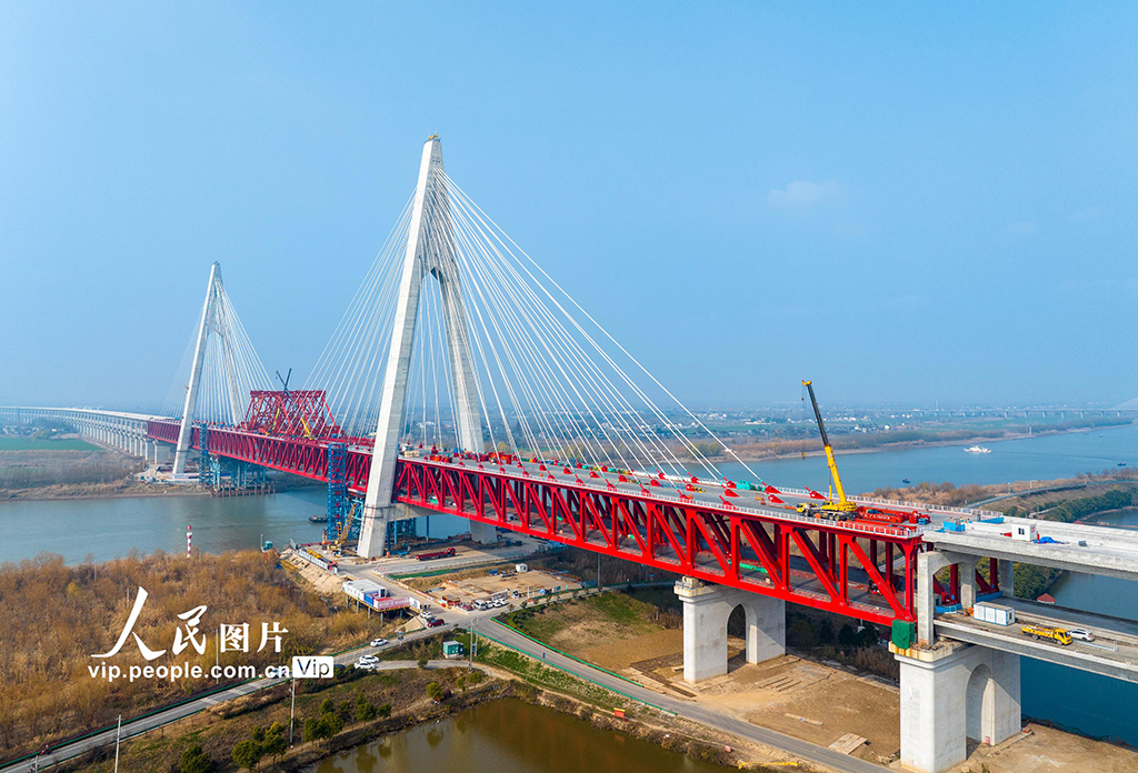 安徽：馬鞍山長江公鐵大橋副汊航道橋建設有序推進【5】