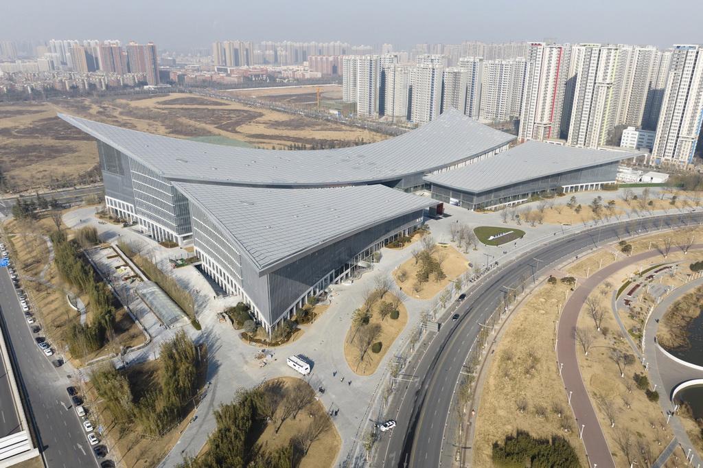 1月13日拍攝的新落成的長安書院（無人機照片）。新華社記者 邵瑞 攝