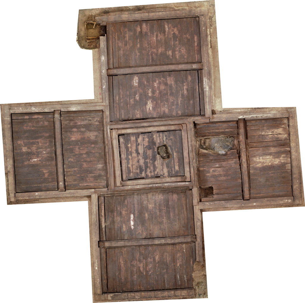 安徽淮南市武王墩戰國晚期一號墓木槨室正射影像圖。