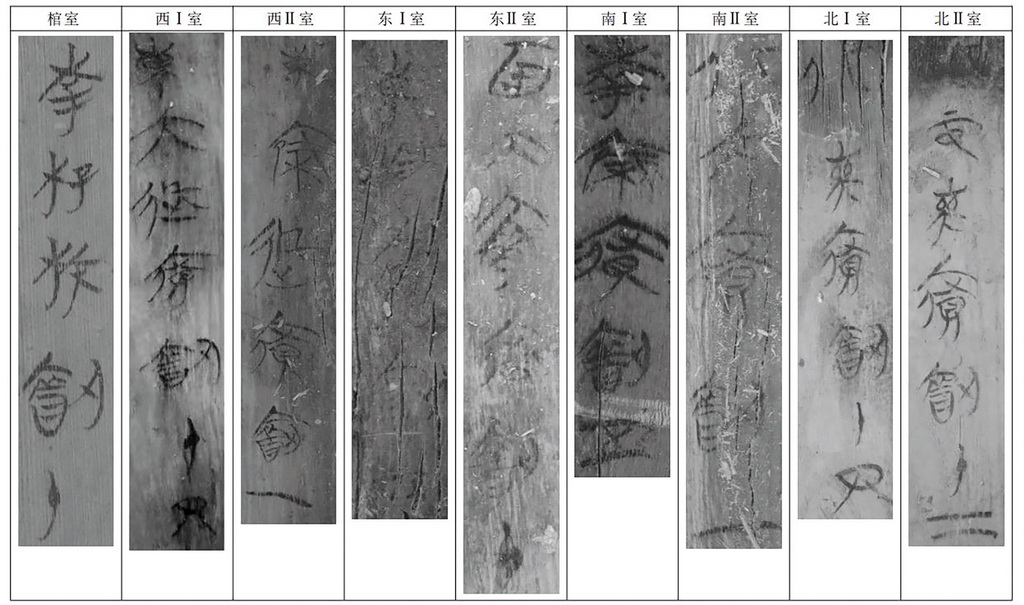 安徽淮南市武王墩戰國晚期一號墓蓋板上的墨書文字。