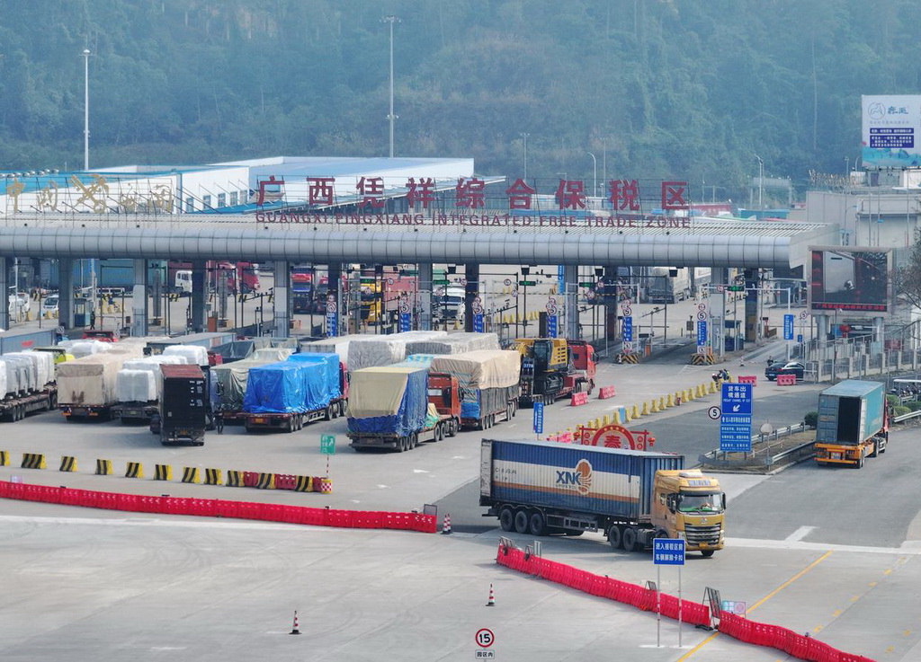 這是3月1日拍攝的廣西憑祥綜合保稅區（無人機照片）。