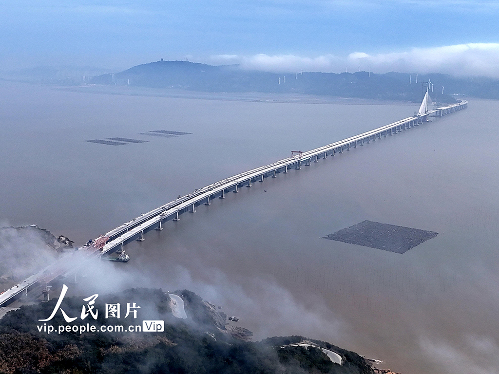 浙江溫州：洞頭峽跨海大橋建設有序推進【2】