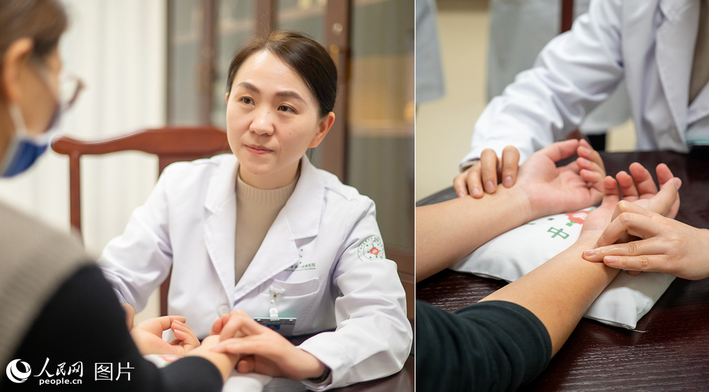 周曉玲正專注于為患者做檢查。人民網記者 嚴立政攝