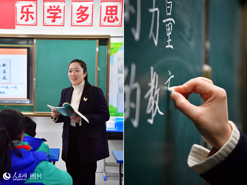 李娟娟正在為學生們上道德法治課。人民網記者 時雨攝