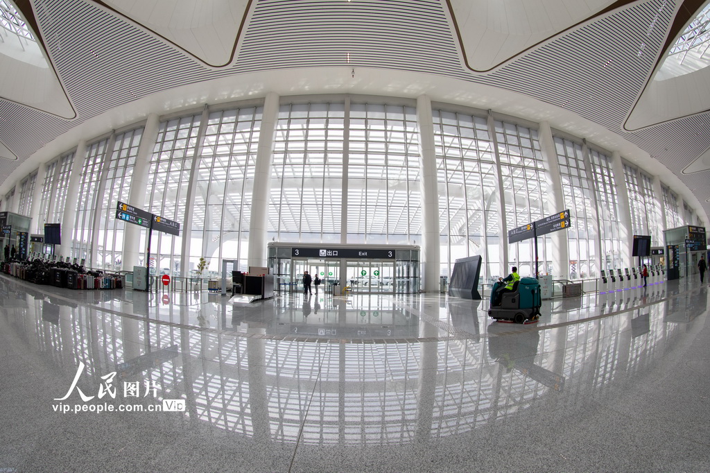 3月9日，蘭州中川國際機場T3航站樓內部場景。