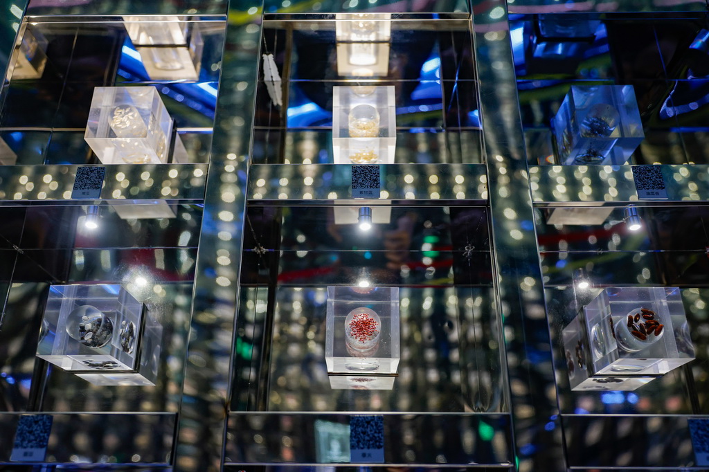 這是3月13日在位于四川省成都彭州市的“種子銀行”內拍攝的蔬菜種子。