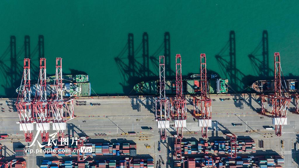 山東港口青島港：集裝箱裝卸作業忙【3】