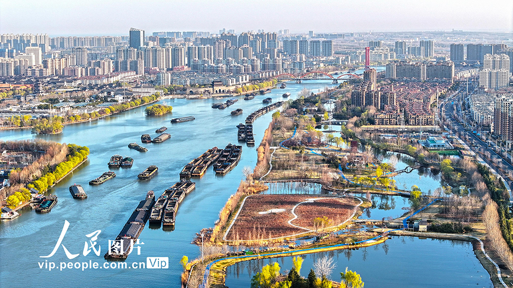 江蘇宿遷：京杭大運河運輸忙