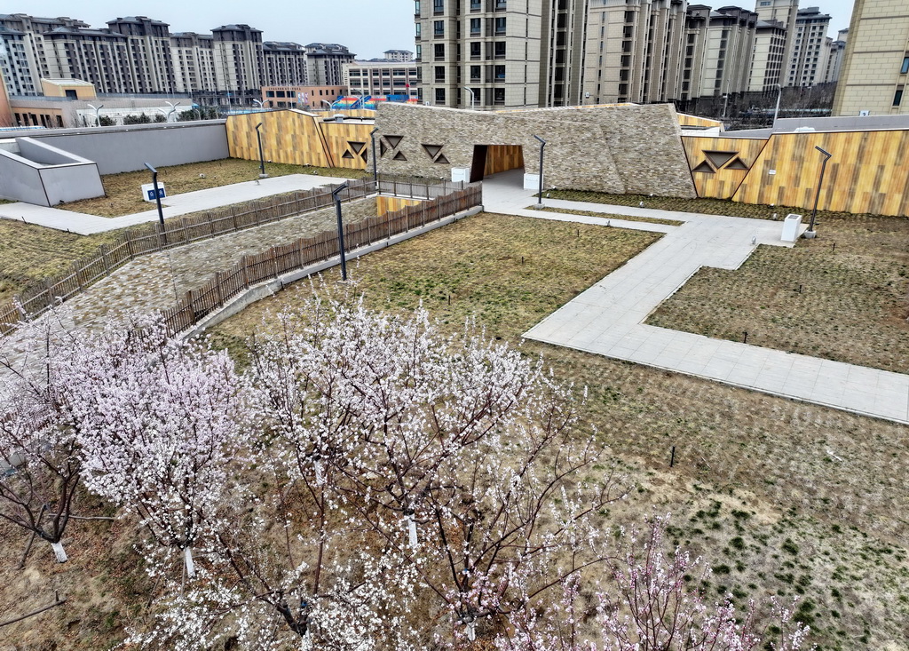 雄安新區容西片區“桃源夢境”主題變電站（3月14日攝，無人機照片）。新華社記者 牟宇 攝