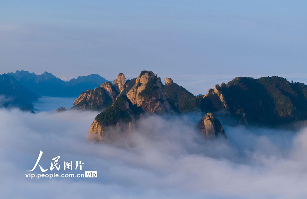 安徽池州:九華山九子巖現云海景觀【2】