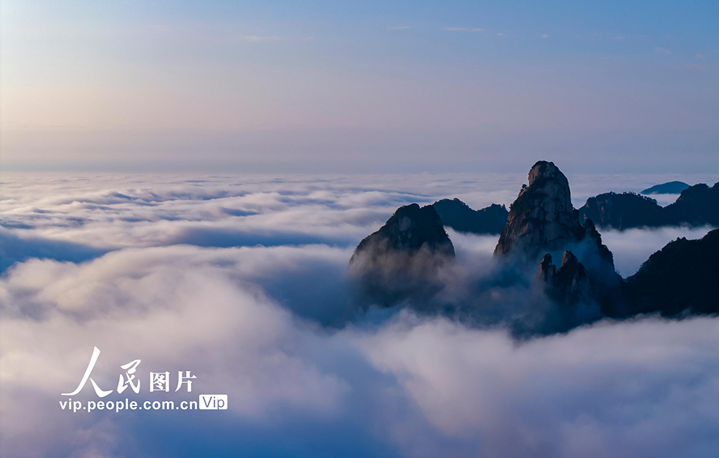 安徽池州:九華山九子巖現云海景觀【4】