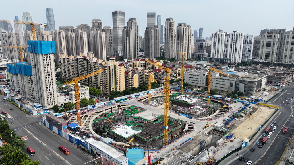 天津南門外大街商圈北部片區城市更新項目建設現場（5月29日攝，無人機照片）。