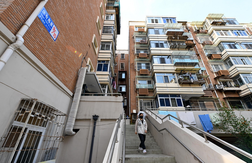 天津南門外大街商圈北部片區城市更新項目改造翻新后的慶有西里社區（5月29日攝）。