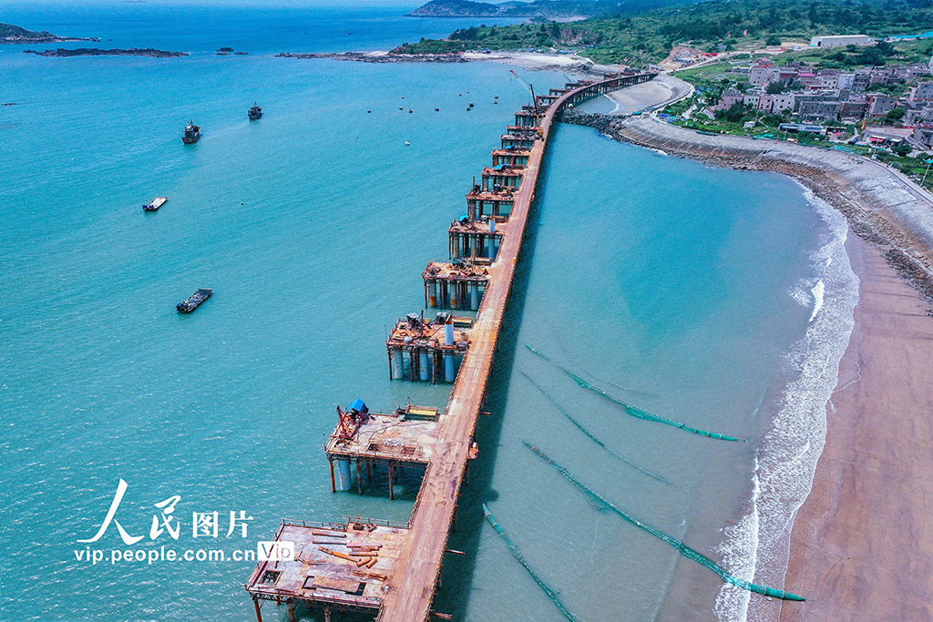 福建惠安:跨海特大橋工程建設正酣【2】