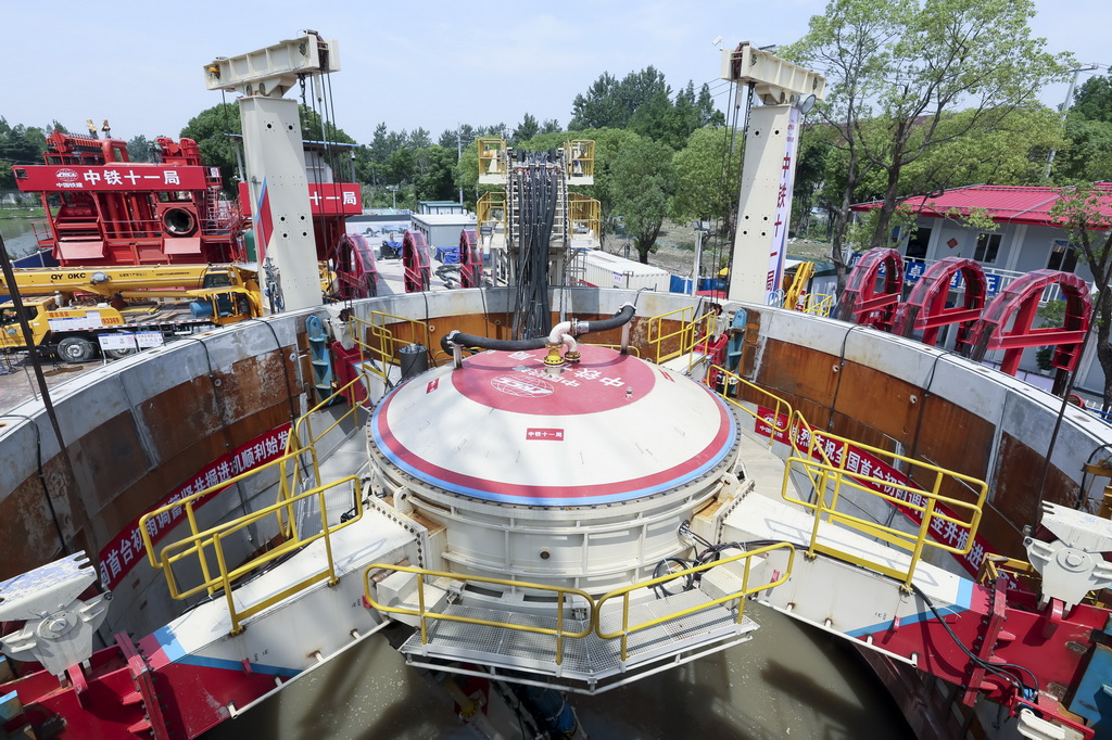 6月18日拍攝的初雨調蓄管廊工程施工現場。