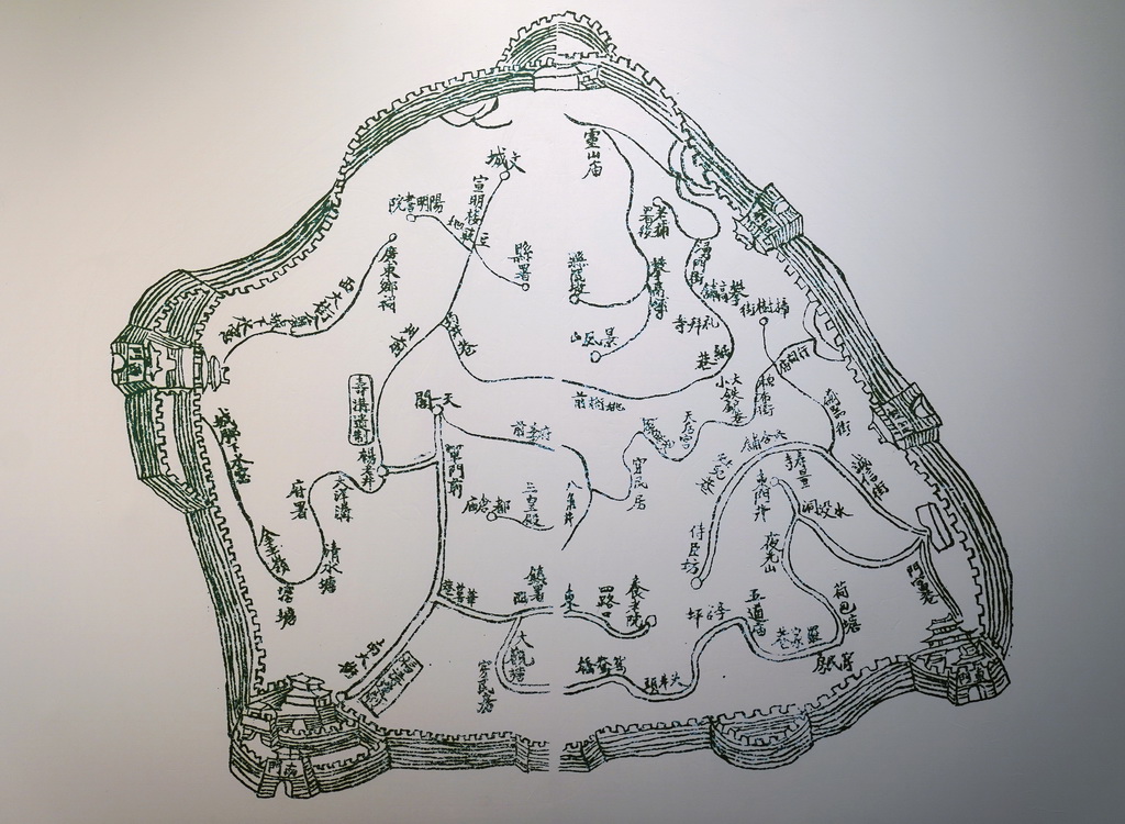 這是清代繪制的福壽溝竣工圖（6月18日攝）。