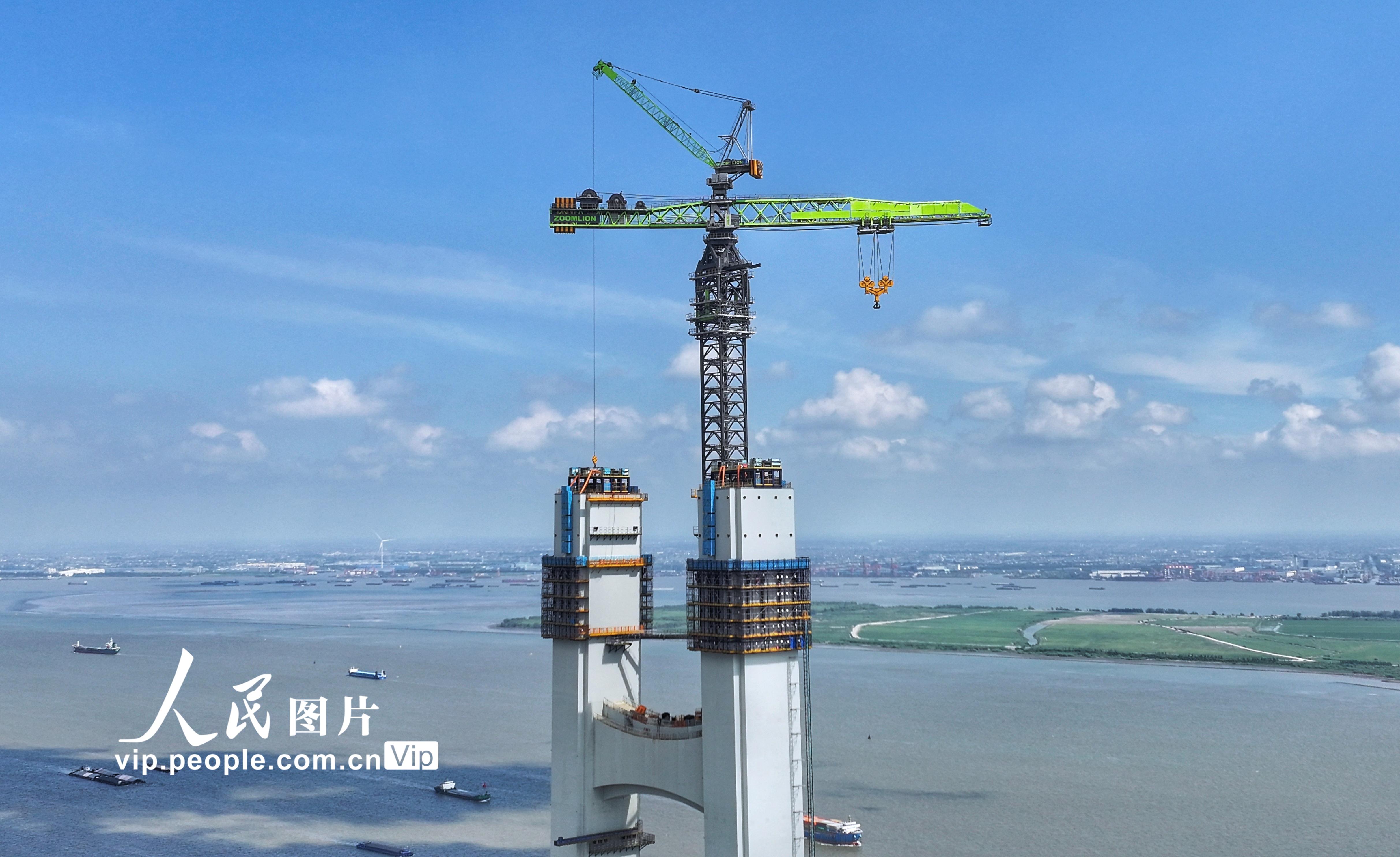 江蘇張家港:張靖皋長江大橋建設正酣【3】