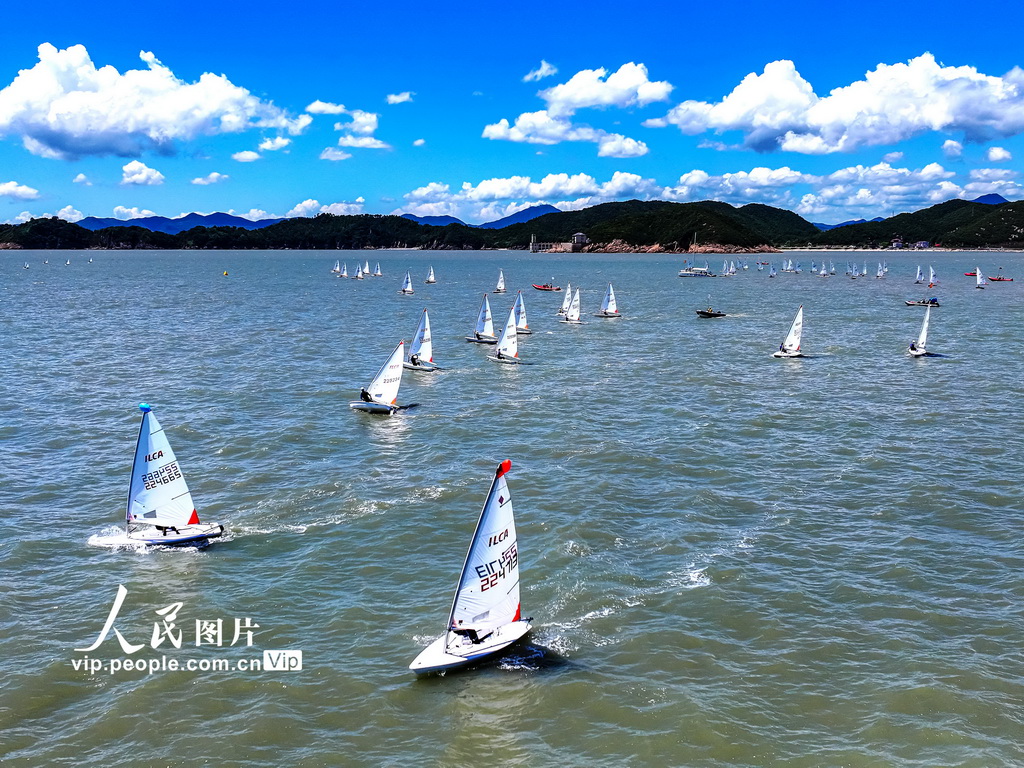 2025年8月30日拍攝的2025年浙江省青少年帆船帆板錦標賽現場。