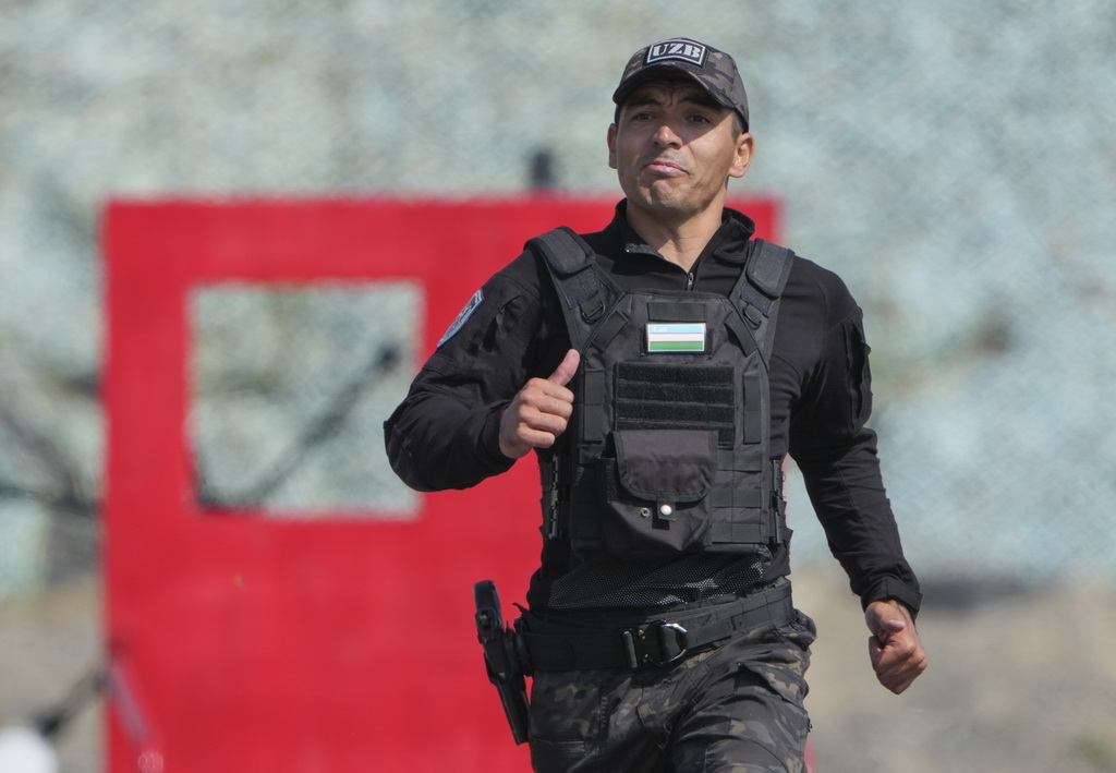 9月8日，烏茲別克斯坦參賽隊員在比賽中。