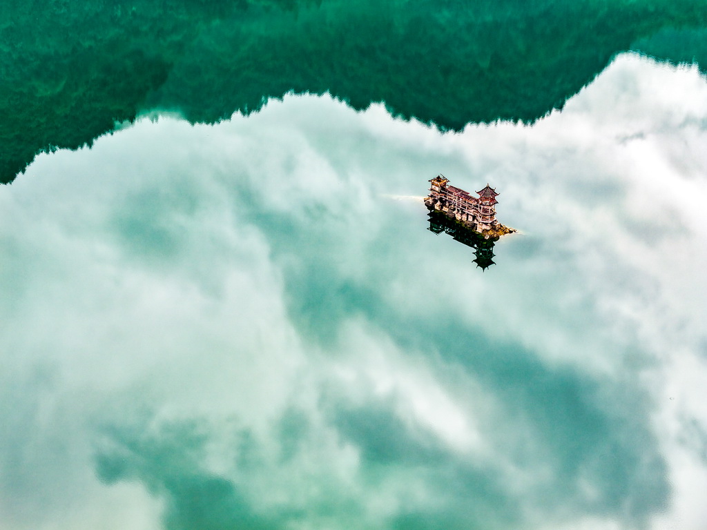 這是9月9日拍攝的小南海濕地自然保護區景色（無人機照片）。