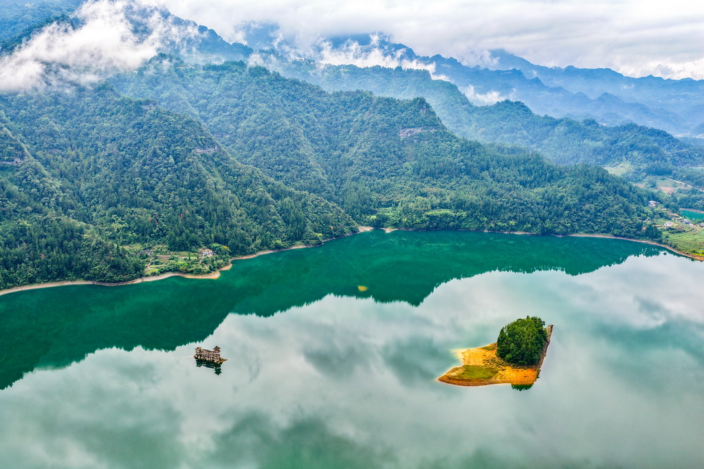 這是9月9日拍攝的小南海濕地自然保護區景色（無人機照片）。