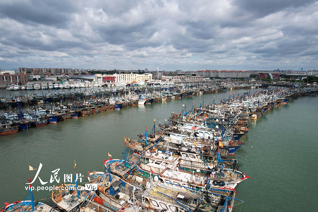 福建廈門：漁船進港人員上岸 應對臺風“樺加沙”