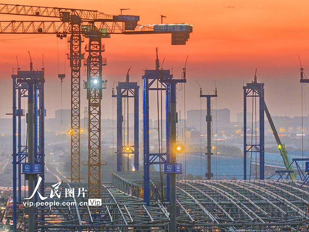 新建上海至南京至合肥高鐵南通站站房建設有序推進