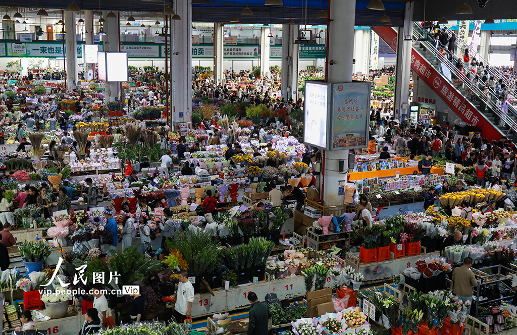 云南昆明：假期花市人氣旺【5】