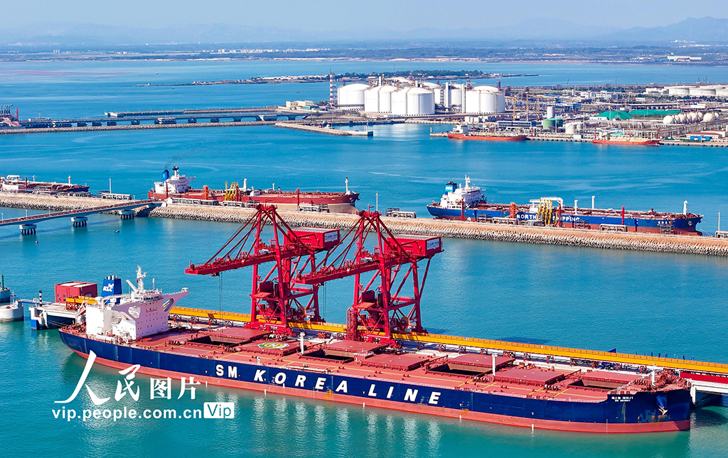 全國首個40萬噸干散貨數智碼頭在山東港口青島港投產【4】