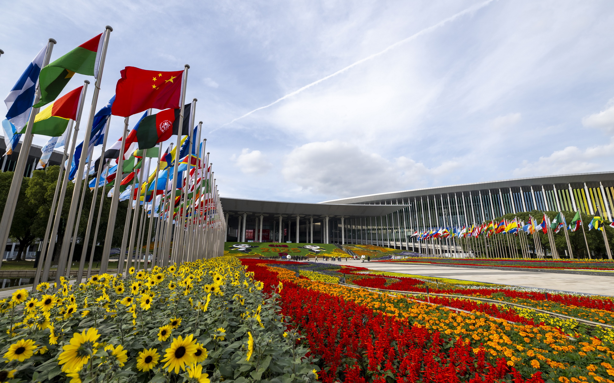 上海：花團錦簇 國旗飄揚迎盛會