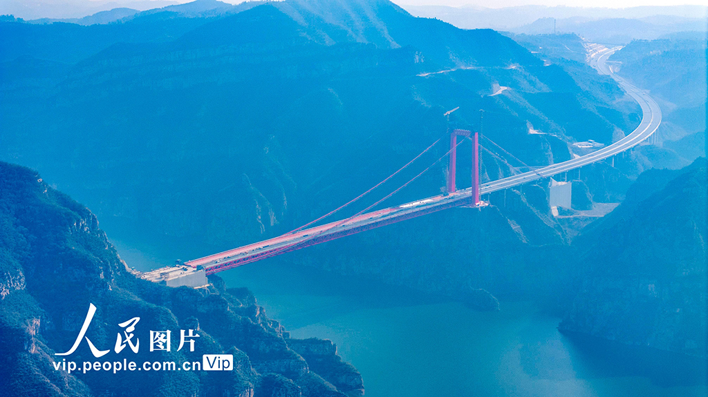 河南洛陽:濟新高速公路黃河三峽大橋建設加快推進【3】